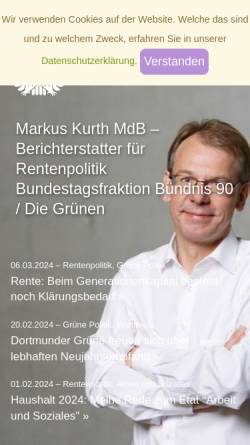 Vorschau der mobilen Webseite markus-kurth.de, Kurth, Markus (MdB)