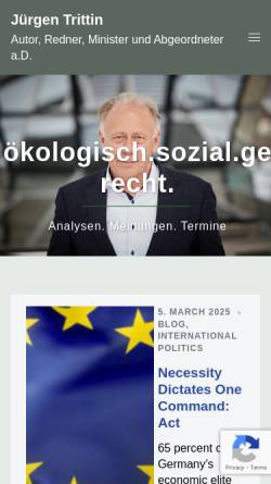 Vorschau der mobilen Webseite www.juergentrittin.de, Trittin, Jürgen (MdB)