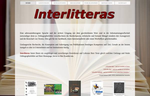 Vorschau von www.interlitteras.de, Interlitteras - Dr. Ina Germes-Dohmen