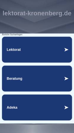 Vorschau der mobilen Webseite www.lektorat-kronenberg.de, Lektorat Dr. Antje Kronenberg