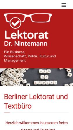 Vorschau der mobilen Webseite www.lektorat-nintemann.de, Lektorat Nintemann - Dr. Gabriele Nintemann