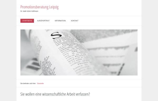 Vorschau von www.promotionsberatung-leipzig.de, Promotionsberatung Leipzig - Dr. Achim Hoffmann