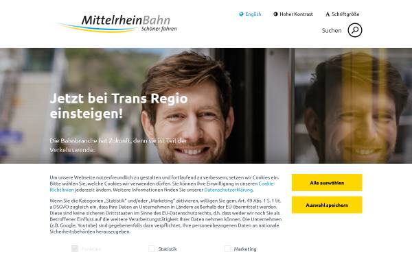 Vorschau von www.trans-regio.de, Trans-Regio Deutsche Regionalbahn GmbH
