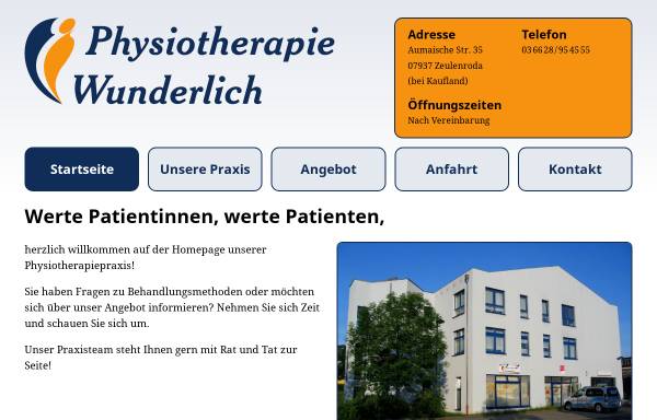 Vorschau von www.wunderlich-physiotherapie.de, Physiotherapie Kati Wunderlich