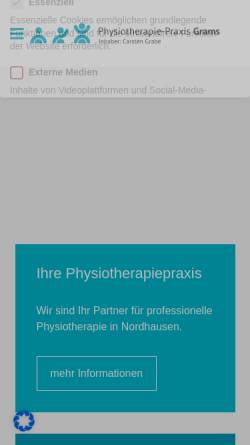 Vorschau der mobilen Webseite physiotherapie-grams.de, Physiotherapie-Praxis Anne-Marie Grams