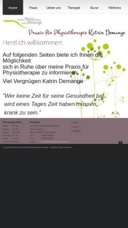 Vorschau der mobilen Webseite www.katrin-demange.de, Praxis für Physiotherapie Katrin Demange