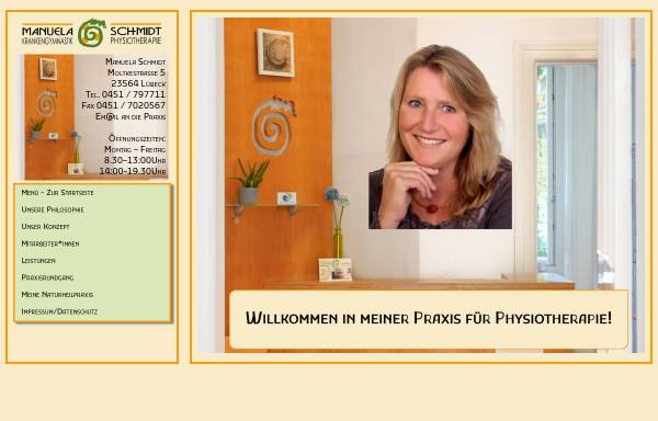 Vorschau von www.physiotherapie-schmidt-luebeck.de, Manuela Schmidt Physiotherapie