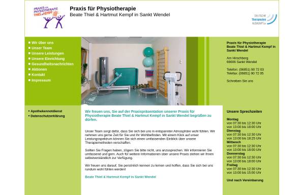 Vorschau von www.physio-thiel-kempf.de, Beate Thiel und Hartmut Kempf