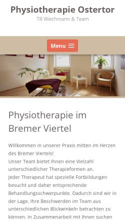 Vorschau der mobilen Webseite www.physio-ostertor.de, Physiotherapie Ostertor