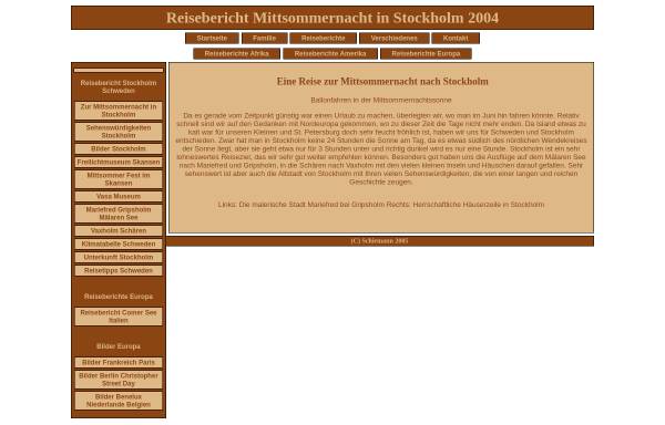 Vorschau von www.schiemann-web.de, Reise zur Mittsommernacht nach Stockholm [Katja & Thorsten Schiemann]