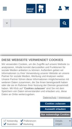 Vorschau der mobilen Webseite www.dentalbauer.de, Dental bauer GmbH & Co. KG