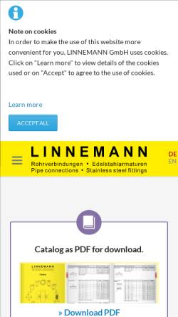 Vorschau der mobilen Webseite linnemann-online.com, Linnemann GmbH