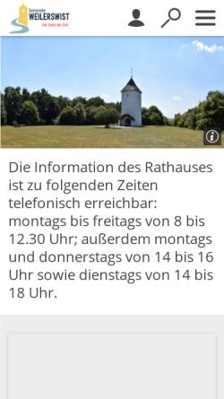 Vorschau der mobilen Webseite www.weilerswist.de, Gemeinde Weilerswist