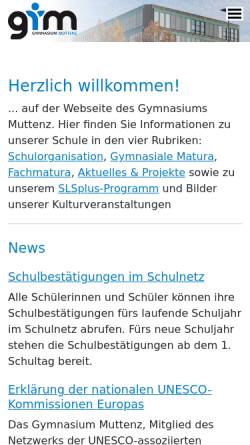 Vorschau der mobilen Webseite www.gym-muttenz.ch, Gymnasium Muttenz