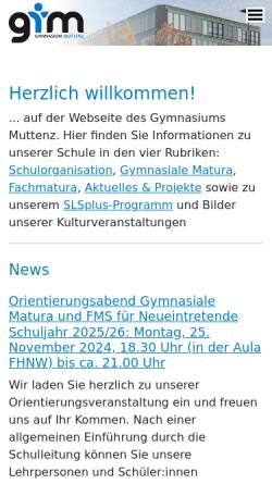 Vorschau der mobilen Webseite www.gym-muttenz.ch, Gymnasium Muttenz