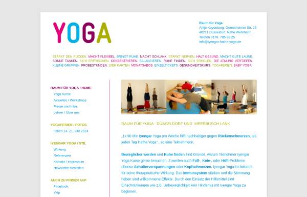 Vorschau von www.iyengar-hatha-yoga.de, Iyengar-Yoga-Kurse und Yogaferien