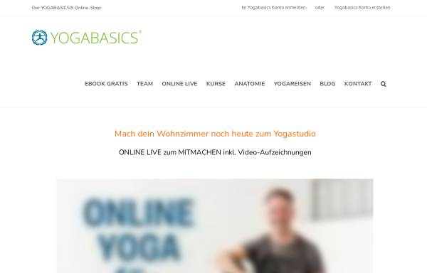 Vorschau von www.yogabasics.de, Yoga auf Ibiza und in der Toskana