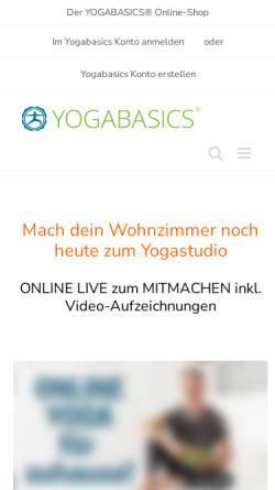 Vorschau der mobilen Webseite www.yogabasics.de, Yoga auf Ibiza und in der Toskana