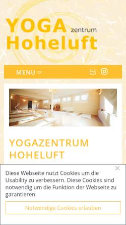 Vorschau der mobilen Webseite www.yogahoheluft.de, Yoga Kurse und Yoga Reisen
