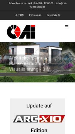Vorschau der mobilen Webseite www.cai-wiesbaden.de, CAI - Computerdesign für Architekten und Ingenieure