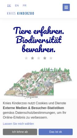Vorschau der mobilen Webseite www.knieskinderzoo.ch, Knies Kinderzoo, Rapperswil