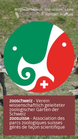 Vorschau der mobilen Webseite zoos.ch, ZooSchweiz