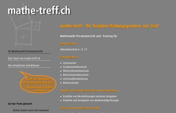 Vorschau von www.mathe-treff.ch, Mathe-Treff Paul Wenger