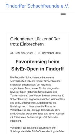 Vorschau der mobilen Webseite www.findorffer-schachfreunde.de, Findorffer Schachfreunde e.V.