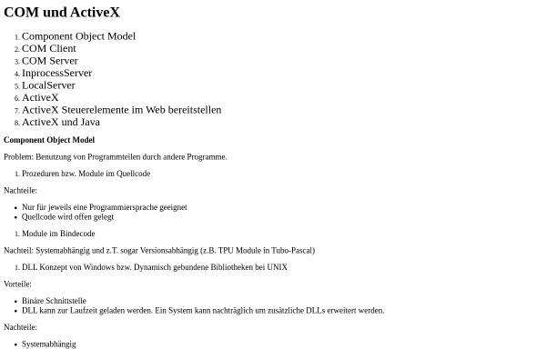 Vorschau von userpages.uni-koblenz.de, COM und ActiveX