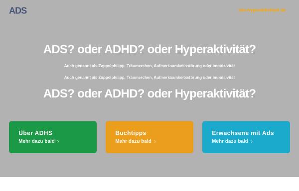 Vorschau von www.ads-hyperaktivitaet.de, Elterngruppe ADS/H Frankfurt