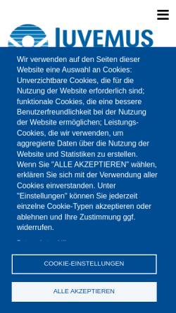 Vorschau der mobilen Webseite www.juvemus.de, Juvemus e.V.