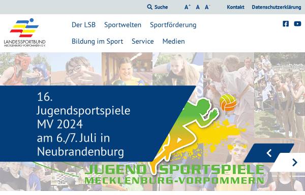 Vorschau von www.lsb-mv.de, Landessportbund Mecklenburg-Vorpommern e.V.