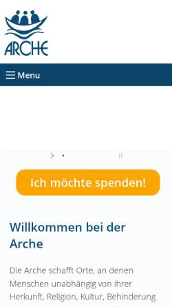 Vorschau der mobilen Webseite www.arche-deutschland.de, Die Arche in Deutschland