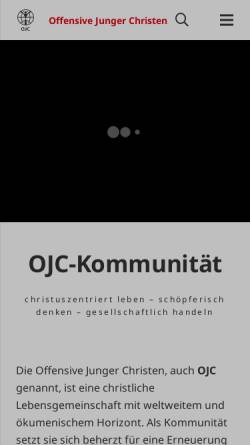 Vorschau der mobilen Webseite www.ojc.de, Offensive Junger Christen (OJC)
