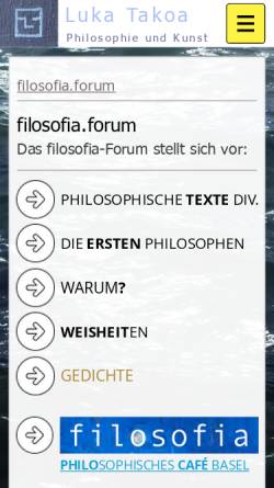 Vorschau der mobilen Webseite www.filosofia.de, Filosofia