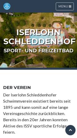 Vorschau der mobilen Webseite www.issv.de, Iserlohn Schleddenhofer SV