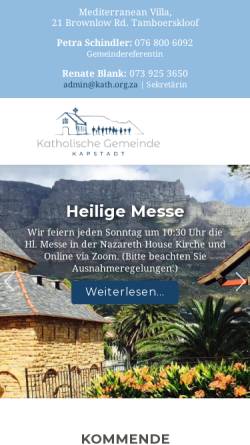 Vorschau der mobilen Webseite www.kath.org.za, Deutschsprachige Katholische Gemeinde am Kap