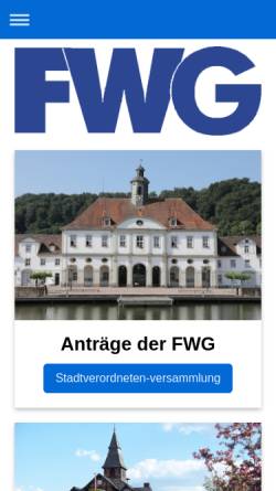 Vorschau der mobilen Webseite fwg-bad-karlshafen.de, Freie Wählergemeinschaft Bad Karlshafen