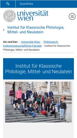 Vorschau der mobilen Webseite www.univie.ac.at, Institut für Klassische Philologie der Universität Wien