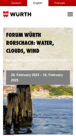 Vorschau der mobilen Webseite www.forum-wuerth.ch, Forum Würth Arlesheim