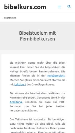 Vorschau der mobilen Webseite www.bibelkurs.com, Bibelkurse Online