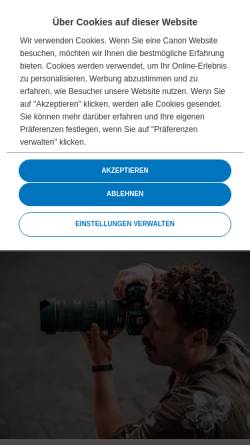 Vorschau der mobilen Webseite www.canon.de, Canon Deutschland GmbH