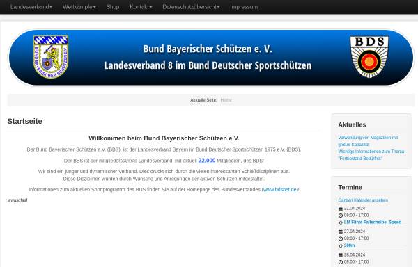 Vorschau von www.bdsbayern.de, Bund Bayerischer Schützen e.V.
