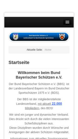 Vorschau der mobilen Webseite www.bdsbayern.de, Bund Bayerischer Schützen e.V.