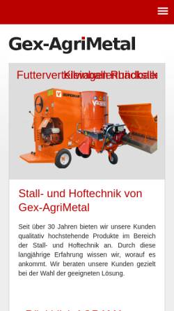 Vorschau der mobilen Webseite www.gex-agrimetal.ch, Gex-AgriMetal GmbH