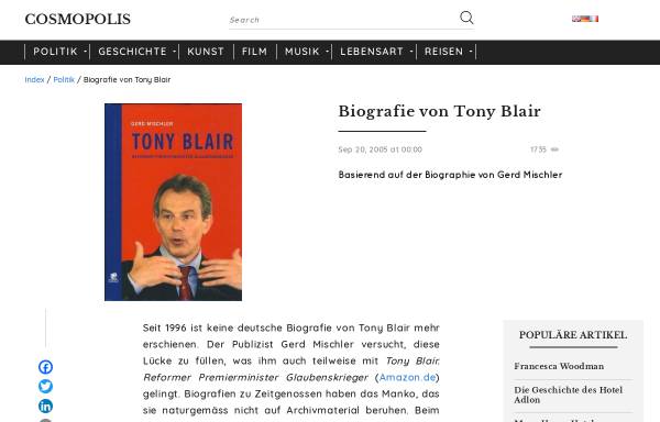 Vorschau von cosmopolis.ch, Blair, Tony