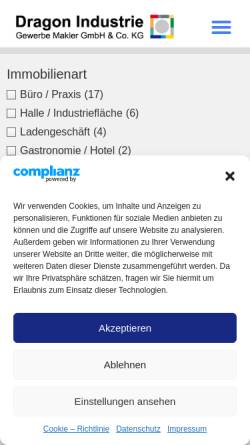 Vorschau der mobilen Webseite dragon24.de, Dragon Industrie & Gewerbe Makler GmbH & Co. KG