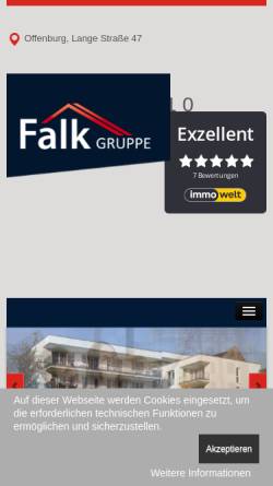 Vorschau der mobilen Webseite www.falk-gruppe.com, Falk-Immobilien GmbH