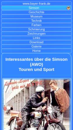 Vorschau der mobilen Webseite www.bayer-frank.de, Simson AWO 425 Sport