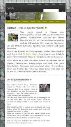 Vorschau der mobilen Webseite s50.de, www.S50.de - die Moped Seite